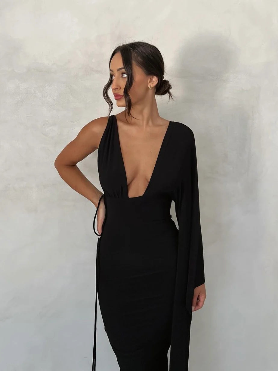 APHRODITE Elegance Noir rückenfreies Abendkleid