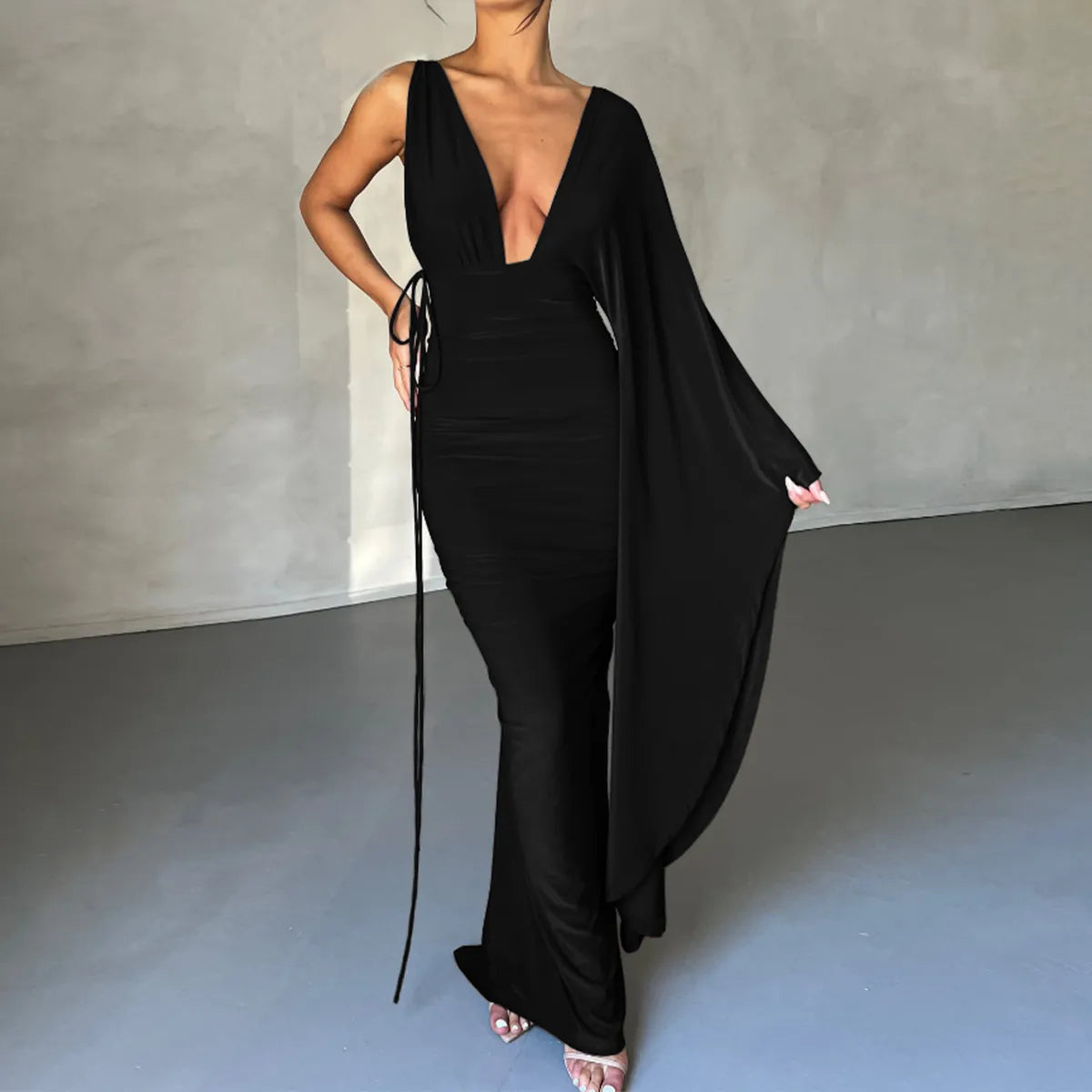 APHRODITE Elegance Noir rückenfreies Abendkleid